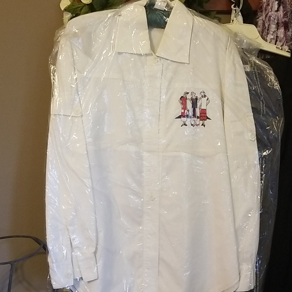 White Button down Golf Shirt M